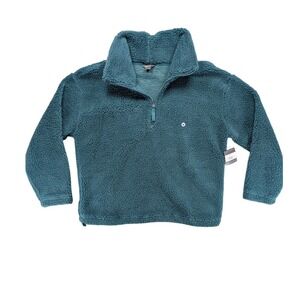 Eddie Bauer Where We Wonder 1/4 Zip Fleece Women's Green Sz Med NWT
